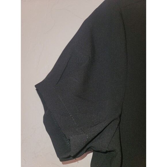 Forever 21 Womens M Black Beaded Collar Short Sleeve Sheath Dress Party Cocktail - Picture 6 of 7